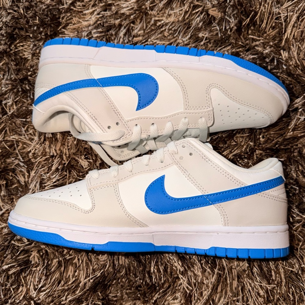 Nike Dunk Low Retro Summit White and Photo Blue